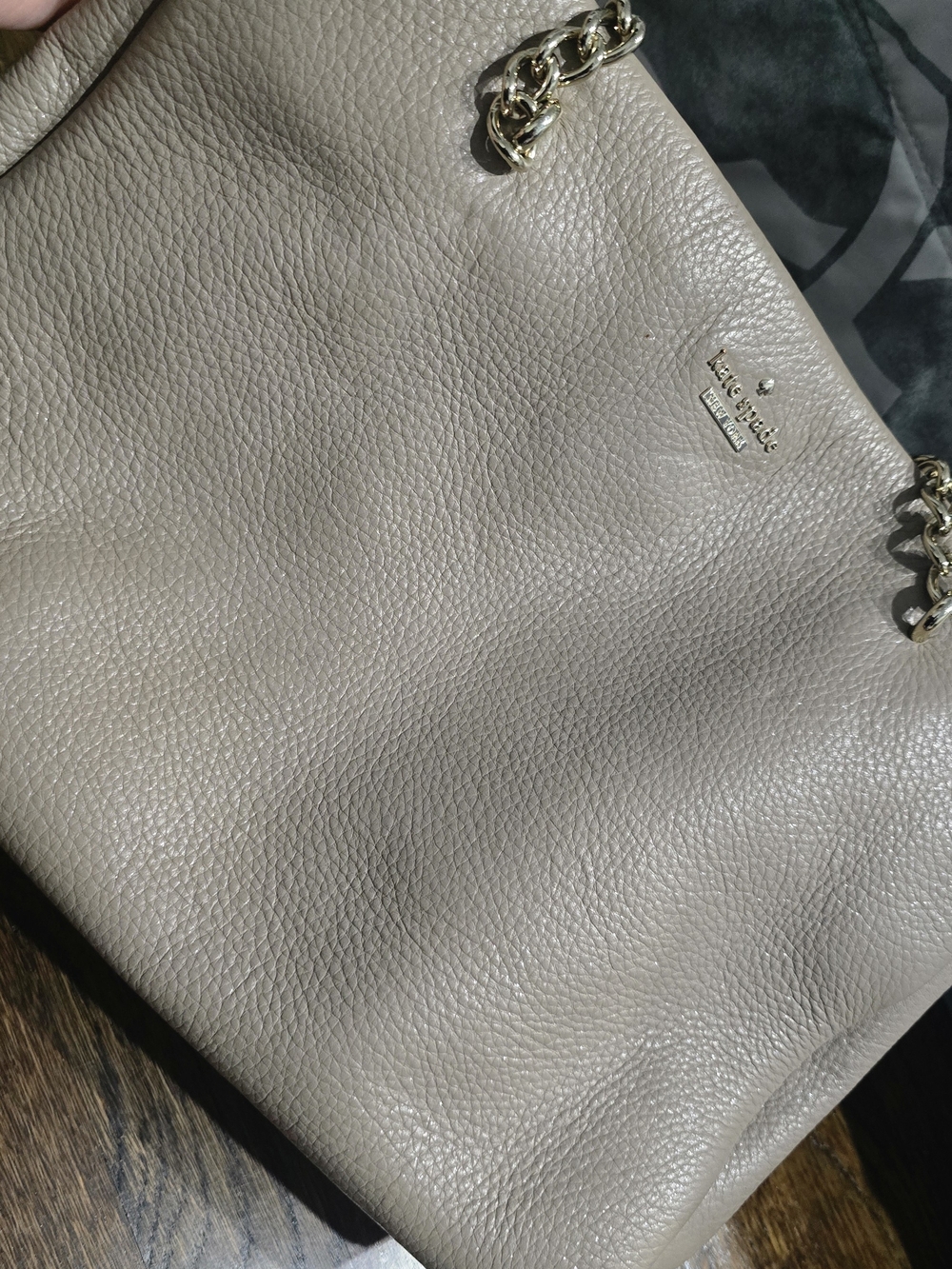 kate spade Pebbled Leather Tote in Taupe